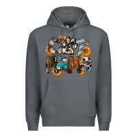 Rock Cat  Mama Premium Hoodie - FaDigitalArtStudio