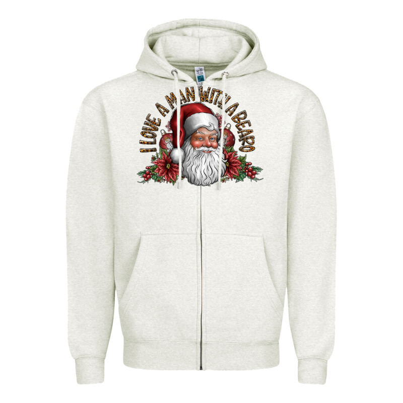I Love A Man With A Bearo Zipper Hoodie by CowhideDigitalArt | Teevron