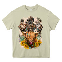 Mossy Western Heifer Cow with crosses Heavy Core Tee - LillyAllenDesigns