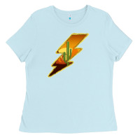 Baby Blue Cactus Sunset Lightning Ladies Tee - Bettercallsaul