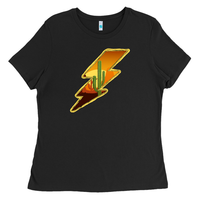 Cactus Sunset Lightning Ladies Tee by Bettercallsaul | Teevron