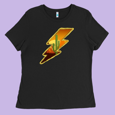 Cactus Sunset Lightning Ladies Tee Designed By Bettercallsaul