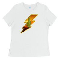 White Cactus Sunset Lightning Ladies Tee - Bettercallsaul