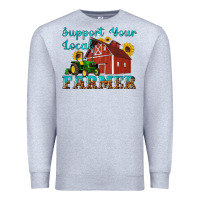 Heather Grey western support your local farmer Premium Sweatshirt - Artiststas