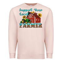 Pale Pink western support your local farmer Premium Sweatshirt - Artiststas