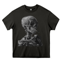 Asphalt Vincent Van Gogh Skull of a SkeletonVintage Halloween Skull Heavy Core Tee - minhPixels