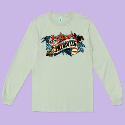 I'm Not Drunk I'm Patriotic 4th Of July Long Sleeve Tee Designed By Howdyjamesfarm