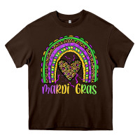 Chocolate Brown mardi gras rainbow Heavy Core Tee - JahusDesignShop