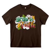 Chocolate Brown Grow In Faith Heavy Core Tee - LillyAllenDesigns