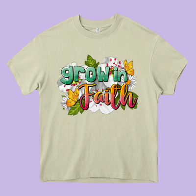 Grow In Faith Heavy Core Tee Designed By Lillyallendesigns