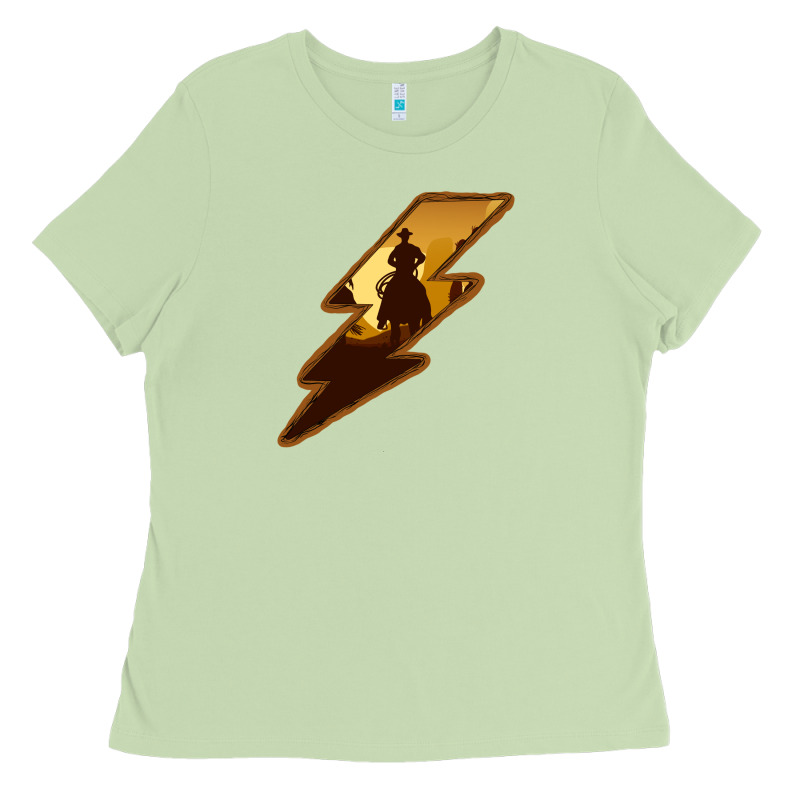 Cowboy Sunset Lightning Ladies Tee by Bettercallsaul | Teevron