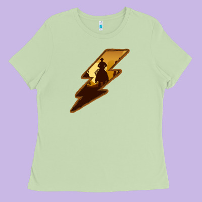 Cowboy Sunset Lightning Ladies Tee Designed By Bettercallsaul