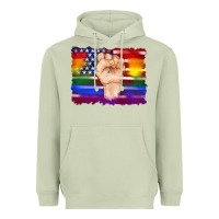 Matcha lgbtq flag and american flag with hand Heavyweight Hoodie - Artiststas