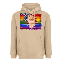 Mushroom lgbtq flag and american flag with hand Heavyweight Hoodie - Artiststas