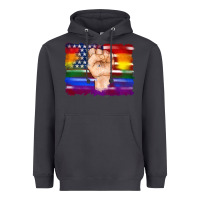 Smoke lgbtq flag and american flag with hand Heavyweight Hoodie - Artiststas