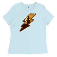 Baby Blue Cowboy Sunset Lightning Ladies Tee - Bettercallsaul