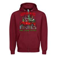 Burgundy christmas farm fresh Zipper Hoodie - CowhideDigitalArt