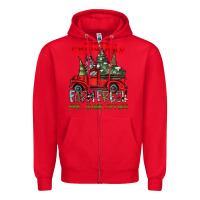 Red christmas farm fresh Zipper Hoodie - CowhideDigitalArt