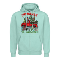Seafoam christmas farm fresh Zipper Hoodie - CowhideDigitalArt