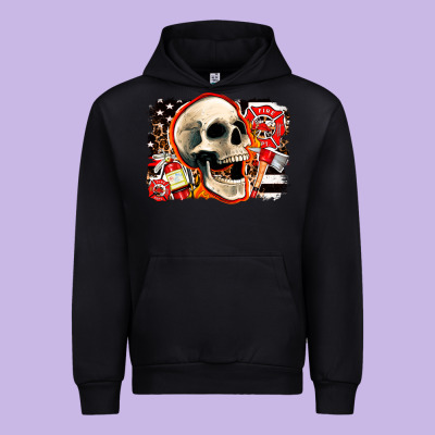 Firefighter Skull Urban Hoodie Designed By Adodesignshop