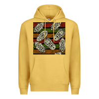 Antique Gold african mask seamless pattern Premium Hoodie - BundleAndBundleShop