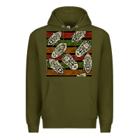 Army Green african mask seamless pattern Premium Hoodie - BundleAndBundleShop