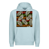 Blue Mist african mask seamless pattern Premium Hoodie - BundleAndBundleShop