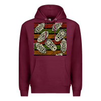 Burgundy african mask seamless pattern Premium Hoodie - BundleAndBundleShop