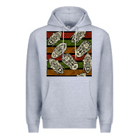 Heather Grey african mask seamless pattern Premium Hoodie - BundleAndBundleShop