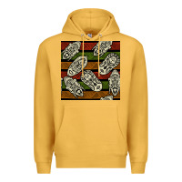 Mustard african mask seamless pattern Premium Hoodie - BundleAndBundleShop