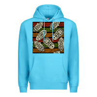 Ocean Blue african mask seamless pattern Premium Hoodie - BundleAndBundleShop