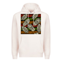Pale Pink african mask seamless pattern Premium Hoodie - BundleAndBundleShop