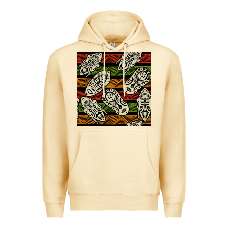 African Mask Seamless Pattern Premium Hoodie by BundleAndBundleShop | Teevron