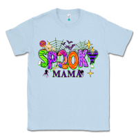 Dusty Blue Halloween Spooky Mama Classic Tee - texasbilliewilder