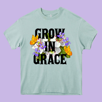 Grow In Grace Heavy Core Tee Designed By Lillyallendesigns