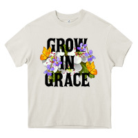 Cream Grow In Grace Heavy Core Tee - LillyAllenDesigns