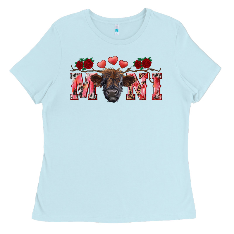 Valentine's Day Mini Black Highland Calf Ladies Tee by RanaPortraitStore | Teevron