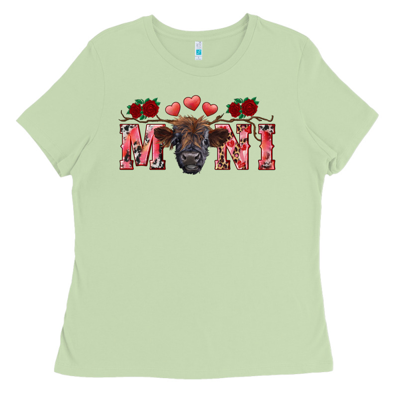Valentine's Day Mini Black Highland Calf Ladies Tee by RanaPortraitStore | Teevron