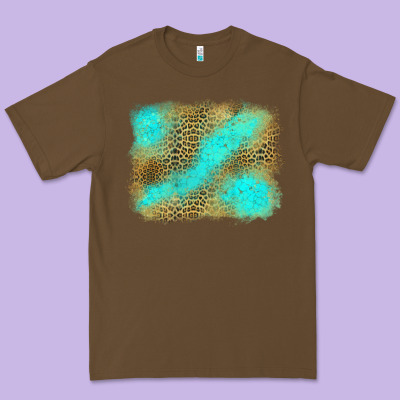 Leopard Turquoise Background Premium Tee Designed By Jasminsmagicworld