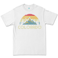 White Colorado Retro Vintage Mountains Nature Hiking Premium Tee - minhPixels