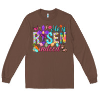 Chestnut He is risen indeed Happy Easter Day Long Sleeve Tee - HowdyJamesFarm