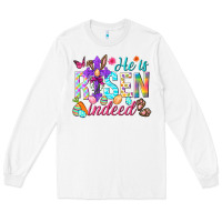 White He is risen indeed Happy Easter Day Long Sleeve Tee - HowdyJamesFarm