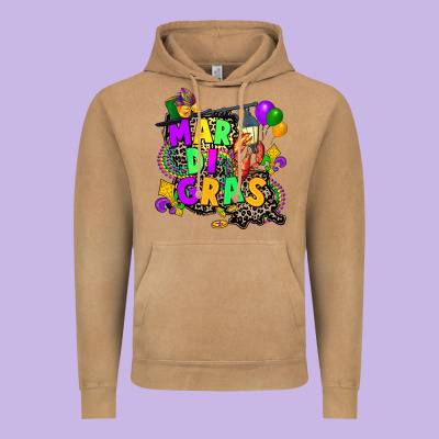 Louisiana Map Mardi Gras Vintage Hoodie Designed By Cowgirlartshop