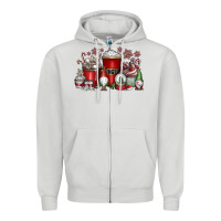 Dove Grey Christmas Coffee Drink Zipper Hoodie - CowhideDigitalArt