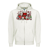 Oatmeal Heather Christmas Coffee Drink Zipper Hoodie - CowhideDigitalArt