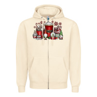 Sandshell Christmas Coffee Drink Zipper Hoodie - CowhideDigitalArt