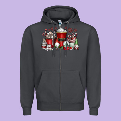 Christmas Coffee Drink Zipper Hoodie Designed By Cowhidedigitalart