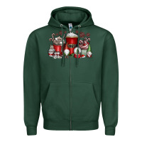 Sports Green Christmas Coffee Drink Zipper Hoodie - CowhideDigitalArt