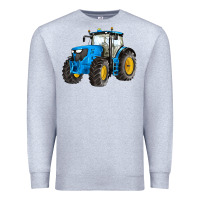 Heather Grey western farm tractor blue Premium Sweatshirt - Artiststas