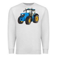 Oatmeal Heather western farm tractor blue Premium Sweatshirt - Artiststas